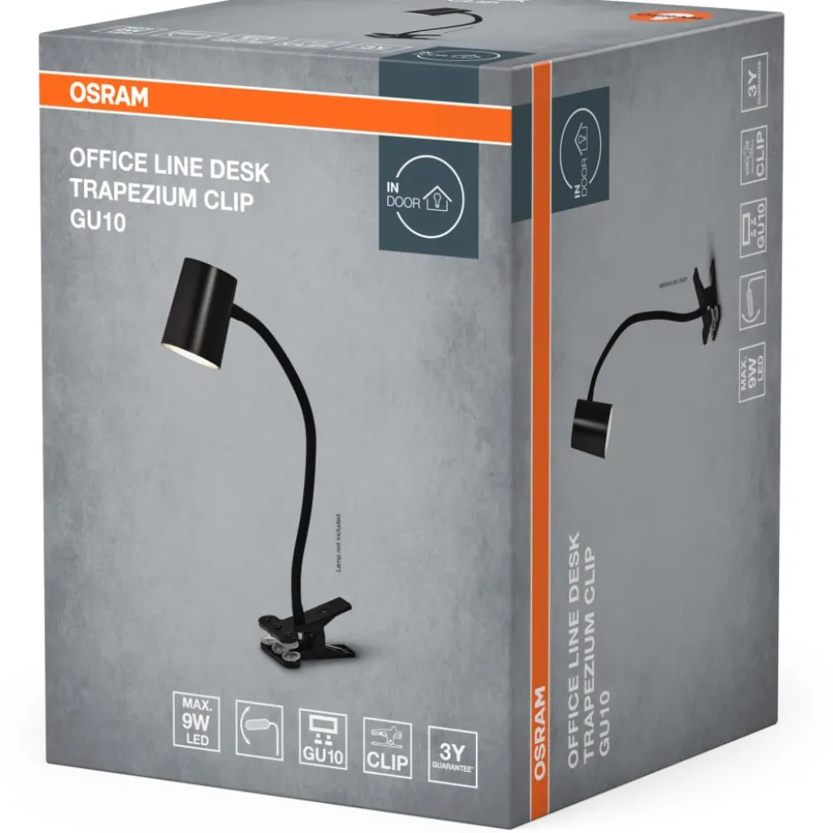 Osram Trapezium klemmelampe, sort