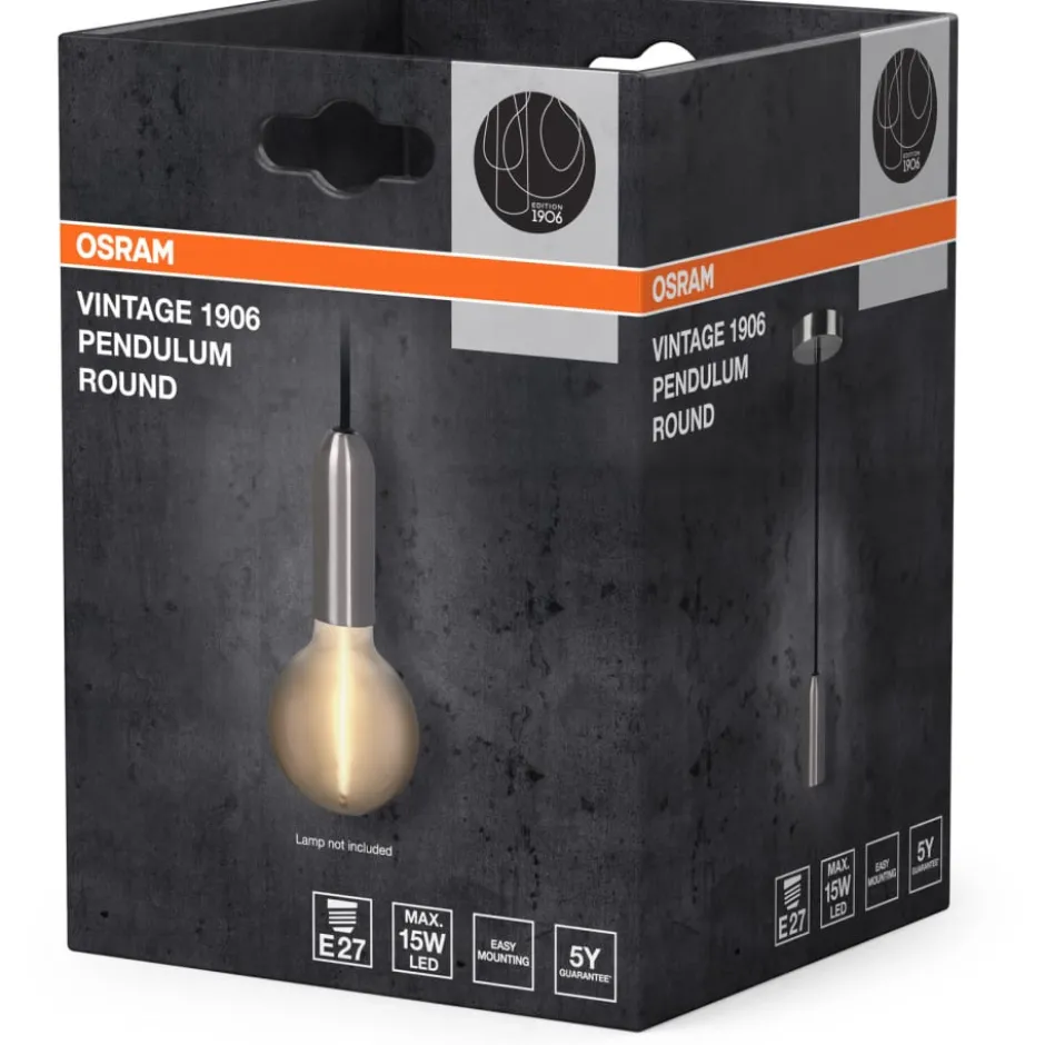 Osram Vintage 1906 Round fatningssæt, krom