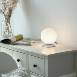 Paul Neuhaus Bubba bordlampe, børstet stål