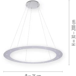 Paul Neuhaus Pure Cosmo lysekrone, Ø55 cm