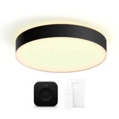 Philips Hue Enrave plafond, sort, Ø42 cm, startsæt