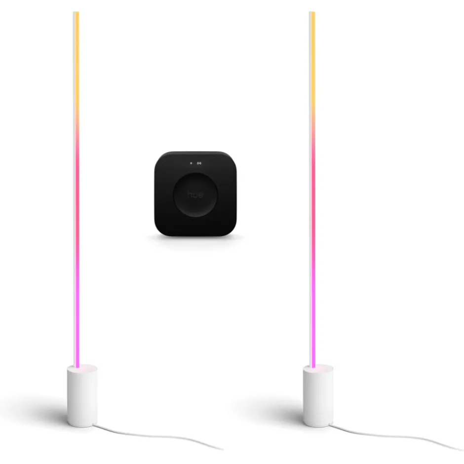 Philips Hue Signe Gradient gulvlamper med Bridge Pro, hvid, 2-pak
