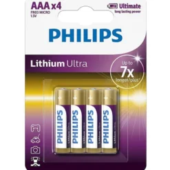 Philips Ultra Lithium AAA batterier, 4 stk.