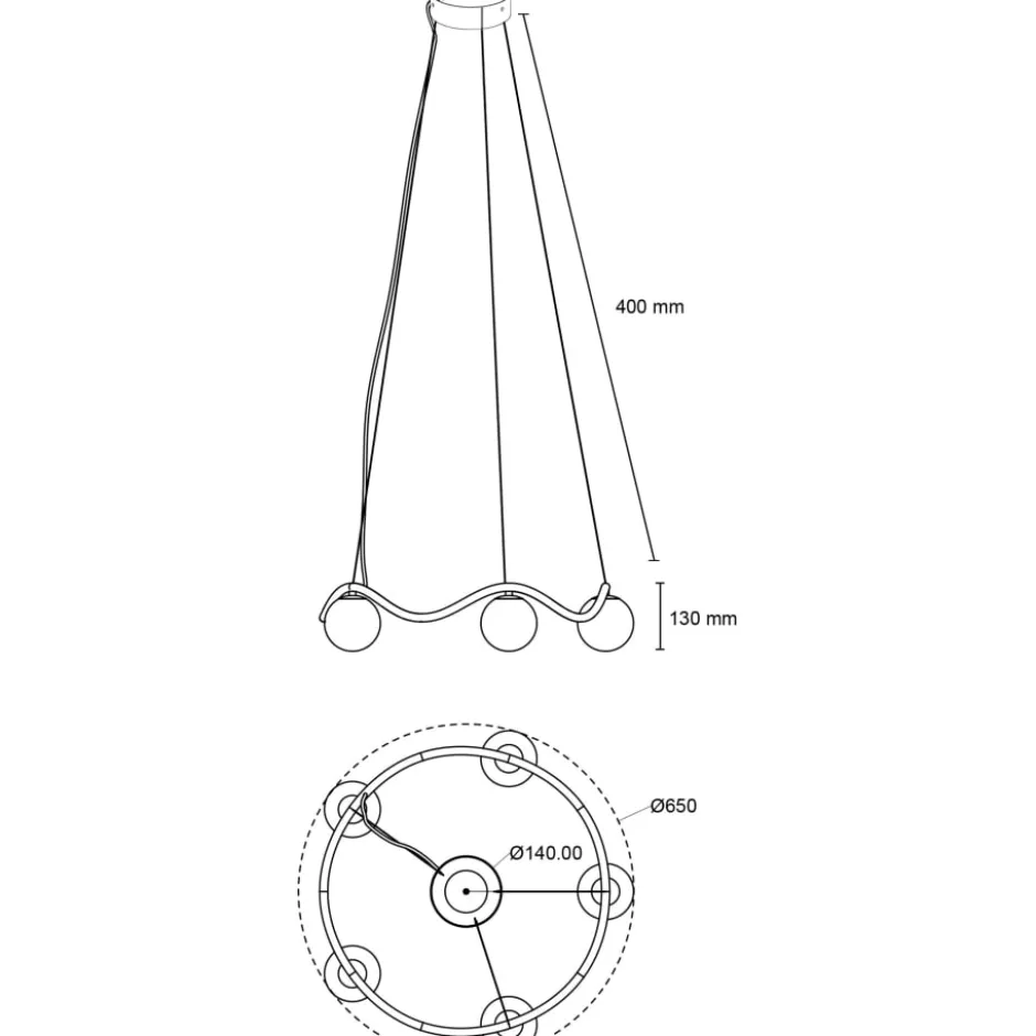 Rebello Decor Circle of Life lysekrone, Ø65 cm