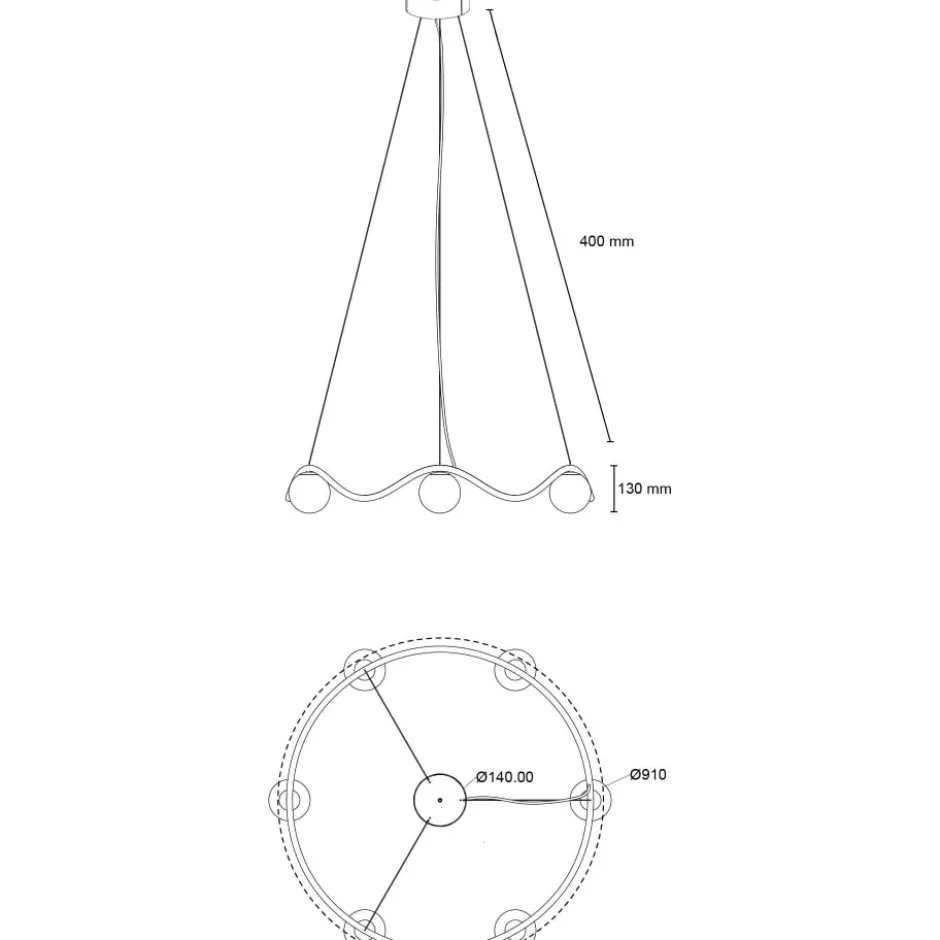 Rebello Decor Circle of Life lysekrone, Ø91 cm