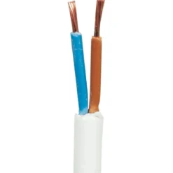 Rund plastledning PKL 2x0,75 mm², hvid, 10 meter