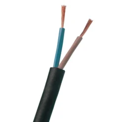 Rund plastledning PKL 2x0,75 mm², sort, metervare