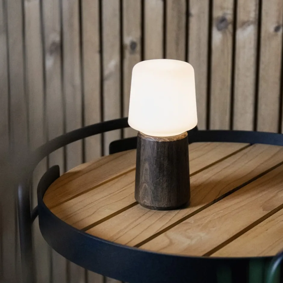 Sackit Oslo bordlampefod, røget eg, 10 cm
