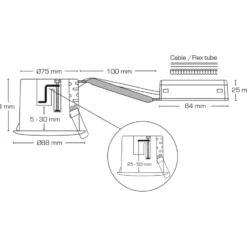 Scan Products Luna Combi Install indbygningsspot, GU10, mat sort