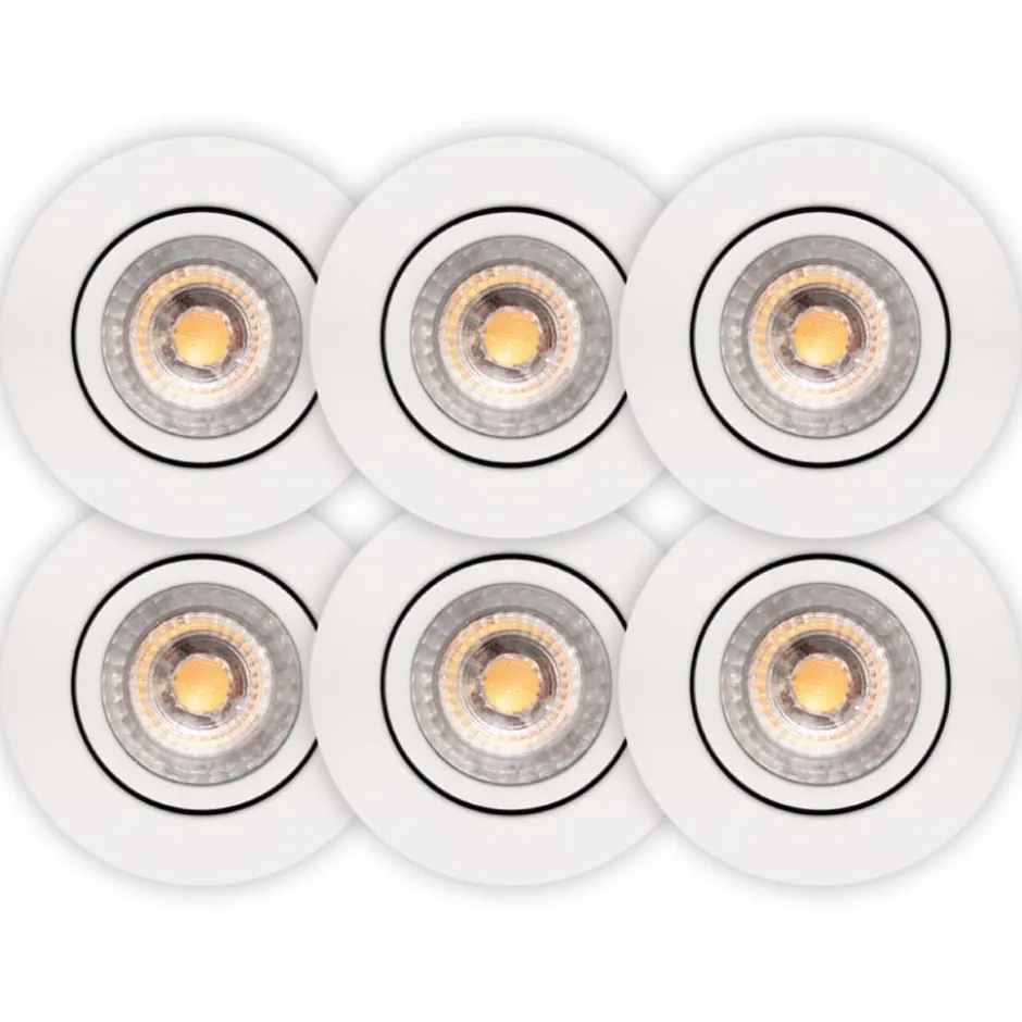 Scan Products Luna Low Profile indbygningsspot, mat hvid, 3000K, 6 st