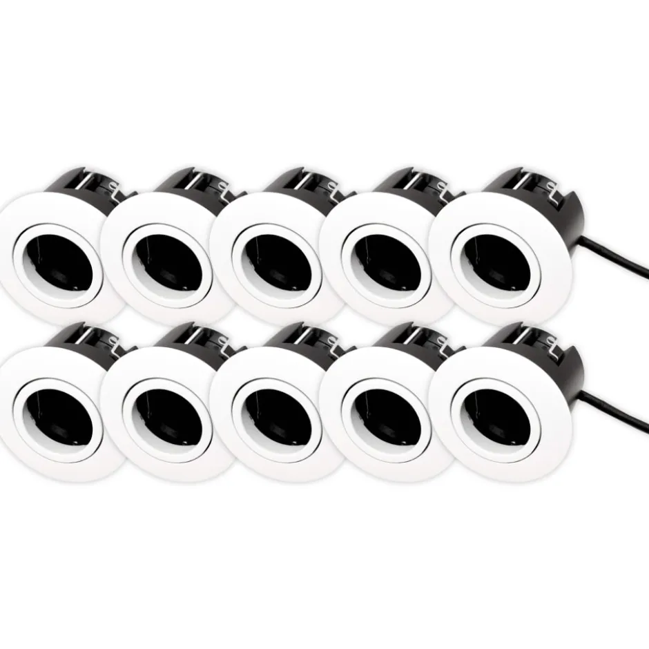 Scan Products Luna Quick Install 2.0 indbygningsspot, GU10, mat hvid, 10 stk