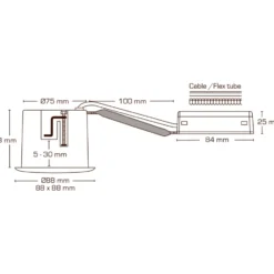 Scan Products Luna Quick Install indbygningsspot, GU10, 10 stk, børstet aluminium