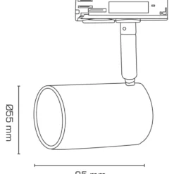 Scan Products Mita 1F skinnespot, Ø5,5 cm, 2700K/3000K, hvid
