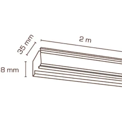 Scan Products Mita 1F strømskinne, hvid, 2 meter