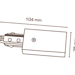 Scan Products Mita 1F tilslutning, hvid, højre