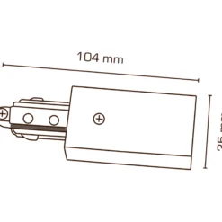 Scan Products Mita 1F tilslutning, hvid, venstre