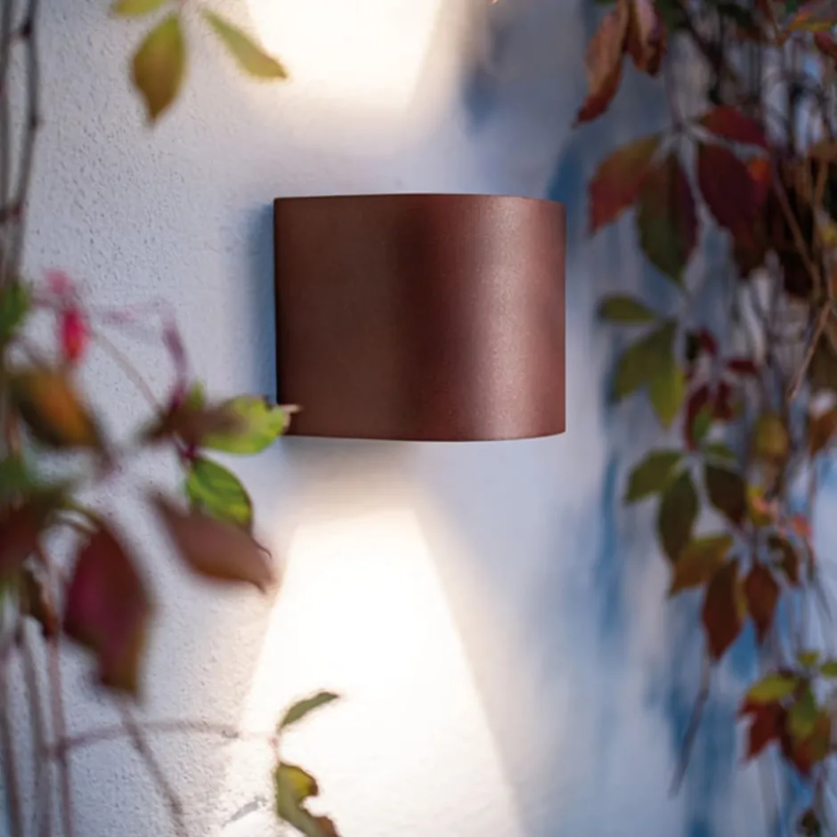 SG Artes Round udendørs væglampe, 3000K, corten