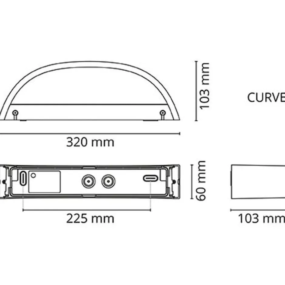 SG Curve Direct udendørs væglampe, 2700K, hvid