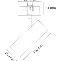 SG Tube Mini R spotlampe, 3000K, sort