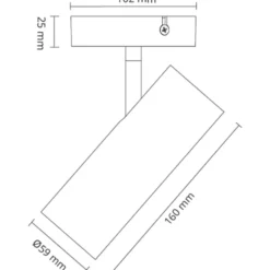 SG Tube Mini S loftlampe, 3000K, hvid