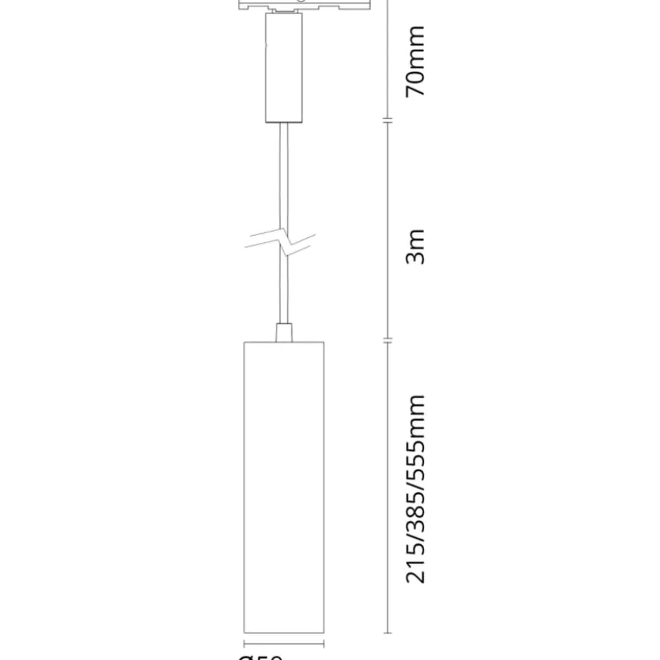 SG Zip Tube Mini skinnependel, 3000K, hvid