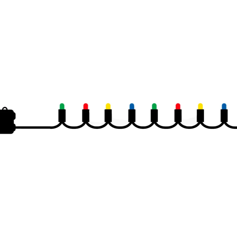 Sirius Easy-Line udendørs lyskæde, batteri, 80 farvede lys, 7,9 meter