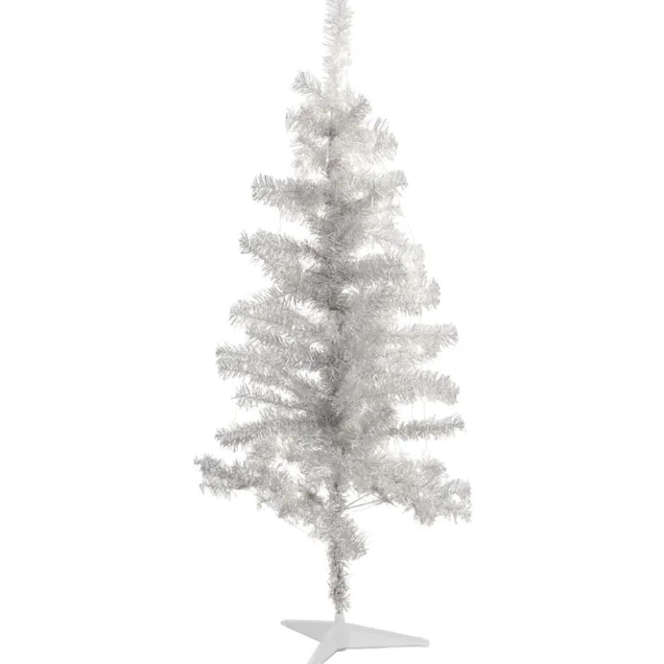 Sirius Happy kunstigt juletræ med lys, sølv, 120 cm
