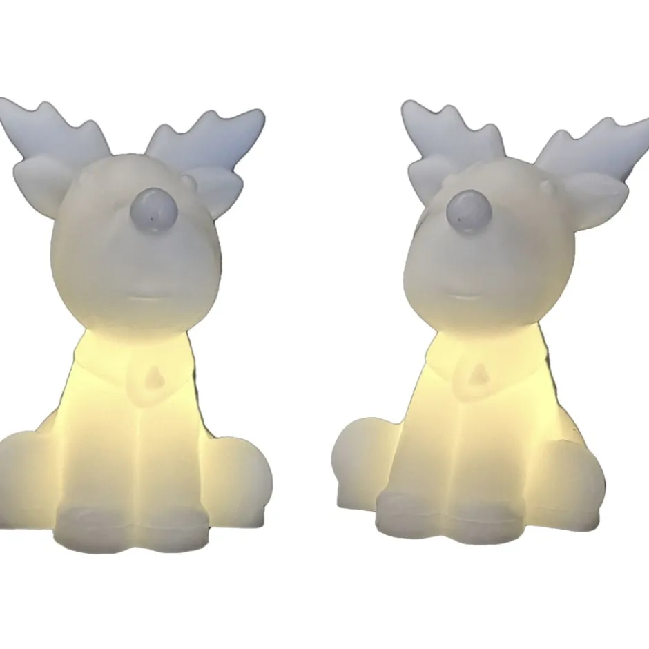 Sirius Naja rensdyr med lys, 9 cm, 2-pak