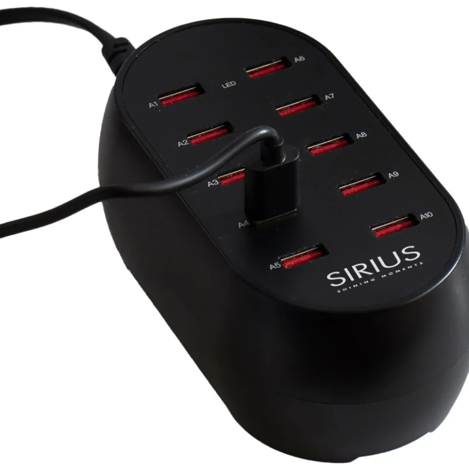 Sirius oplader med 10 USB-A porte