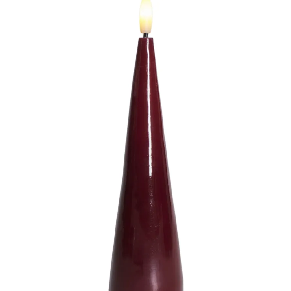 Sirius Sille kegle LED bloklys, batteri, bordeaux, H17 cm