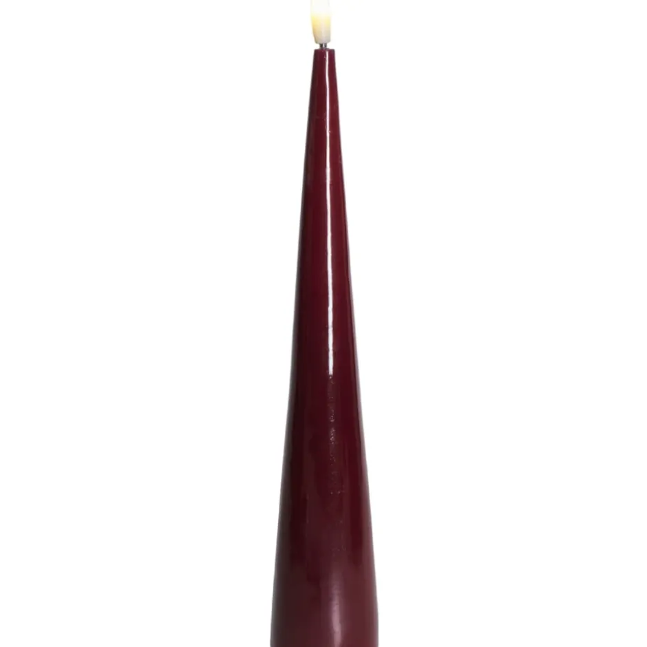 Sirius Sille kegle LED bloklys, batteri, bordeaux, H26 cm
