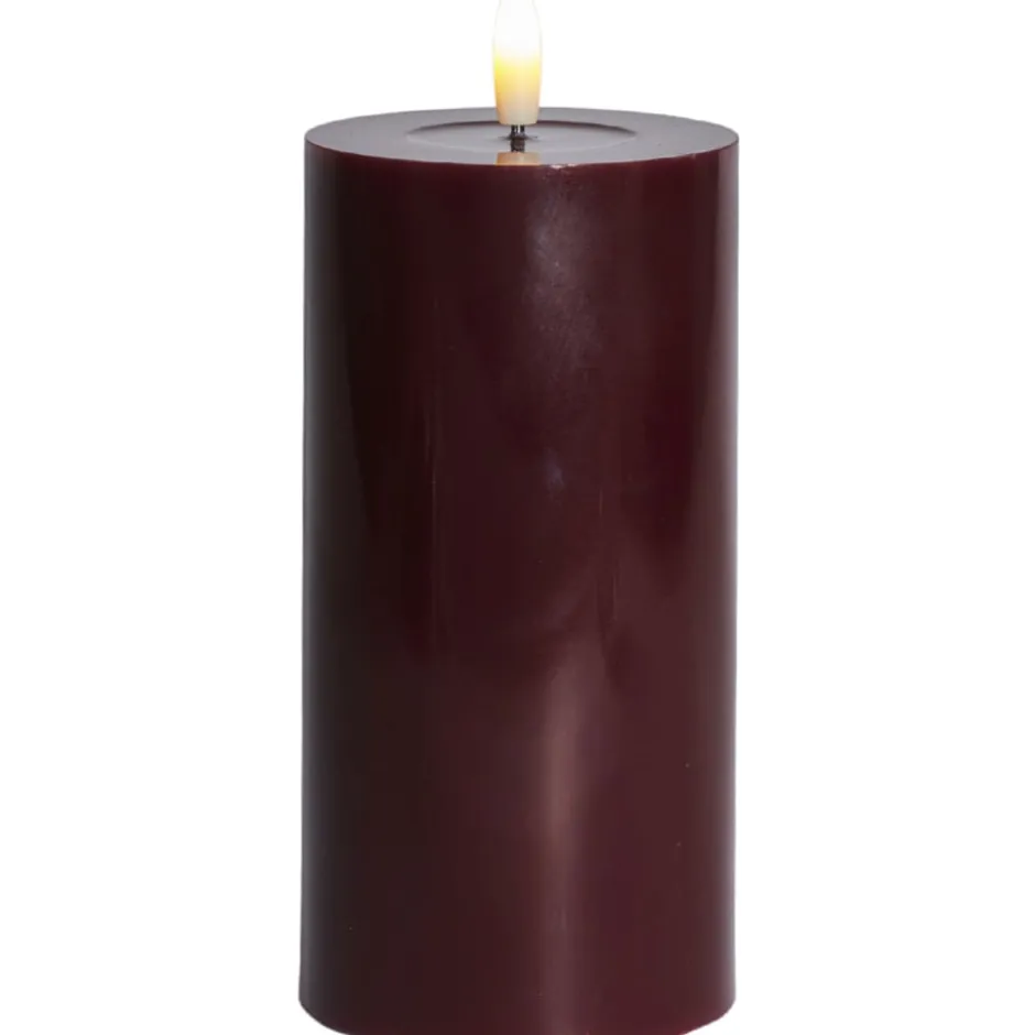 Sirius Sille LED bloklys, batteri, bordeaux, H15 cm