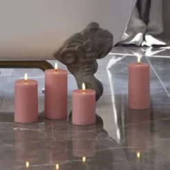 Sirius Sille LED fyrfadslys, batteri, lyserød