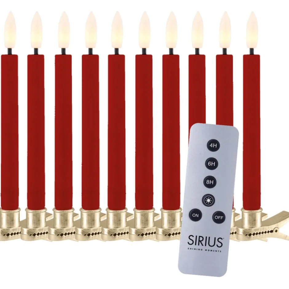 Sirius Sille LED juletræslys, rød, 10-pak