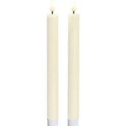 Sirius Sille LED kronelys, batteri, råhvid, 2-pak
