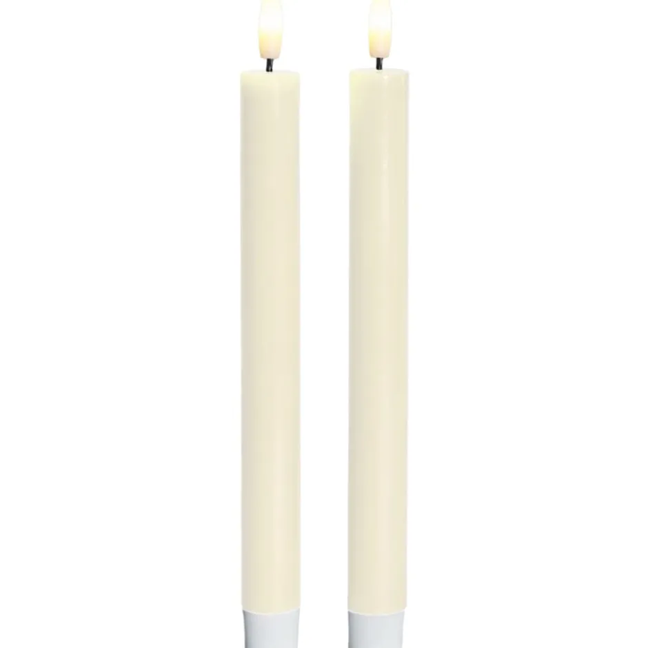 Sirius Sille LED kronelys, batteri, råhvid, 2-pak