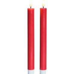 Sirius Sille LED kronelys, batteri, rød, 2-pak