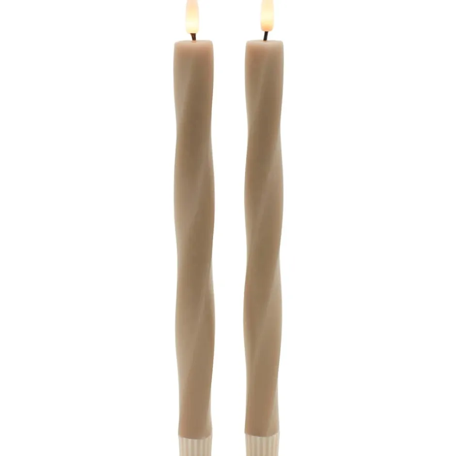 Sirius Sille Nordic Sculpture Twist kunstig stearinlys, brun