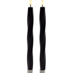 Sirius Sille Nordic Sculpture Twist kunstig stearinlys, sort