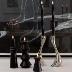 Sirius Sille Nordic Sculpture Twist kunstig stearinlys, sort