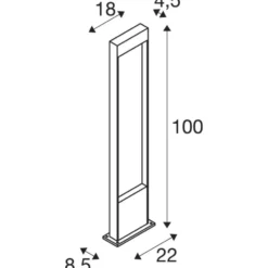 SLV Flatt Pole havelampe, antracit, 100 cm