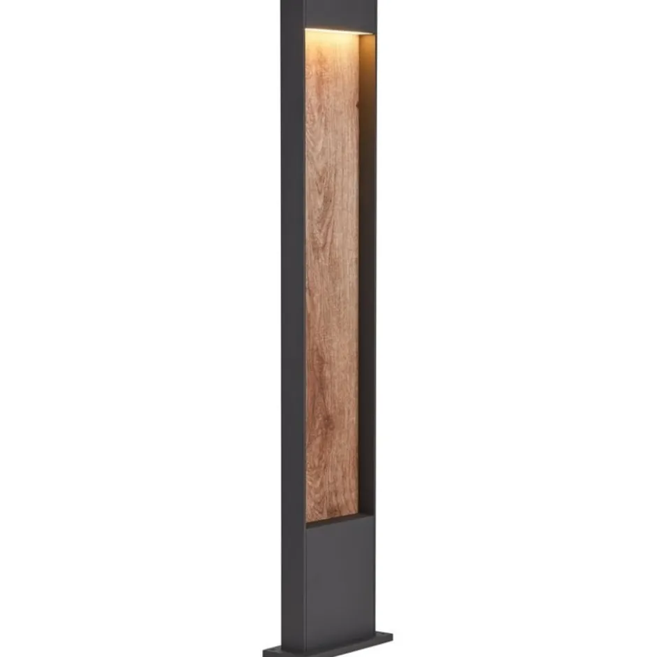 SLV Flatt Pole havelampe, brun, 100 cm