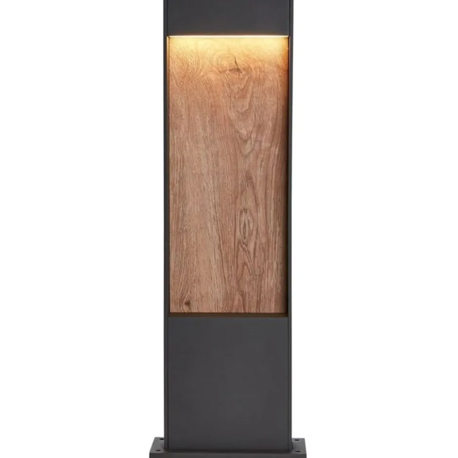 SLV Flatt Pole havelampe, brun, 65 cm