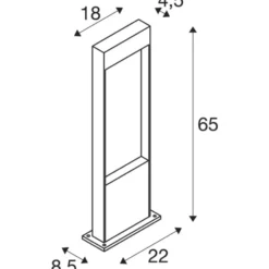 SLV Flatt Pole havelampe, brun, 65 cm