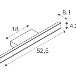 SLV One Linear væglampe, hvid, 50 cm