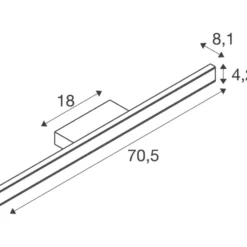 SLV One Linear væglampe, hvid, 70 cm