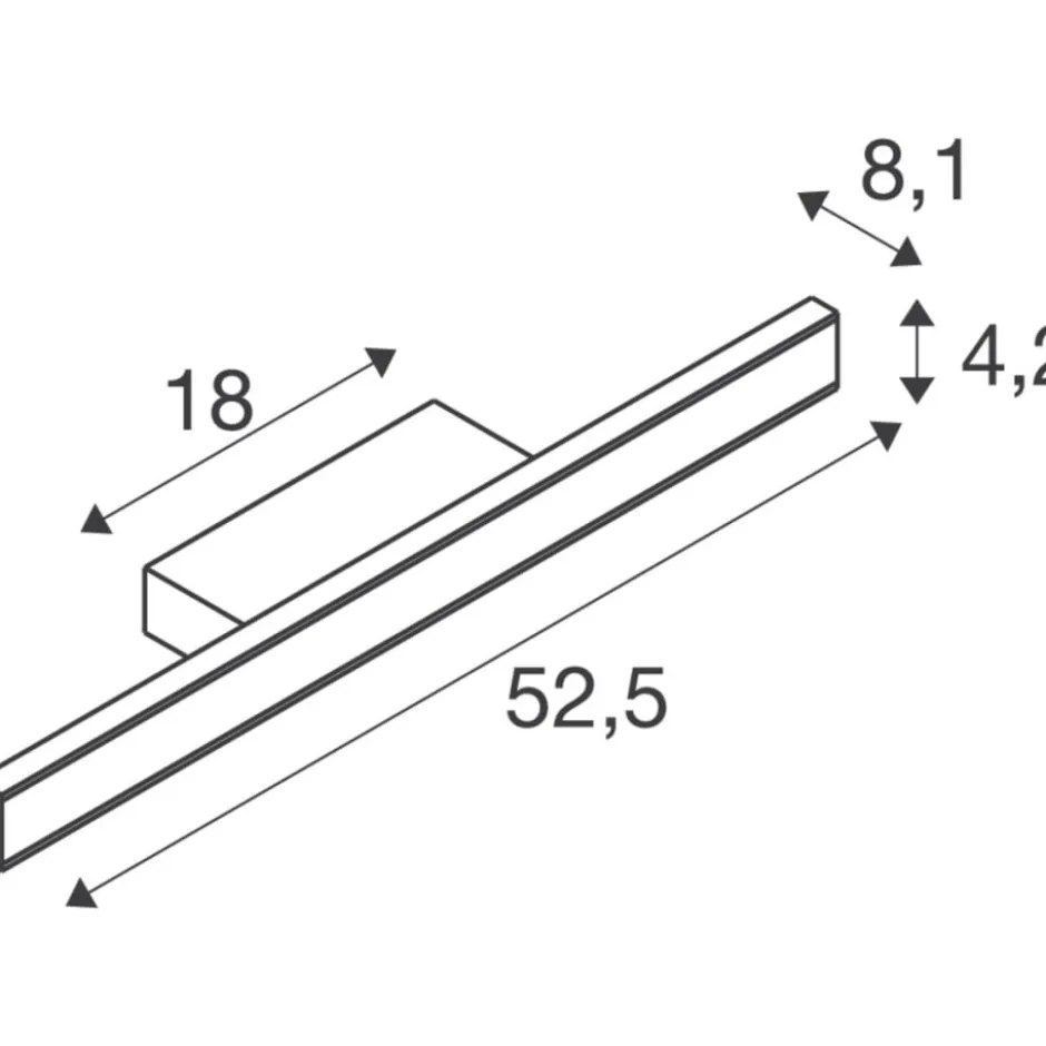 SLV One Linear væglampe, sort, 50 cm