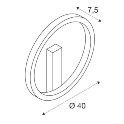 SLV One væglampe, sort, Ø40 cm