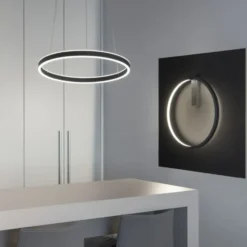 SLV One væglampe, sort, Ø60 cm