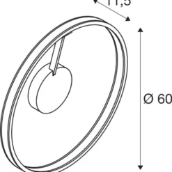 SLV One væg- & loftlampe, sort, Ø60 cm